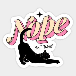 Monday Nope Black Cat in beige Sticker